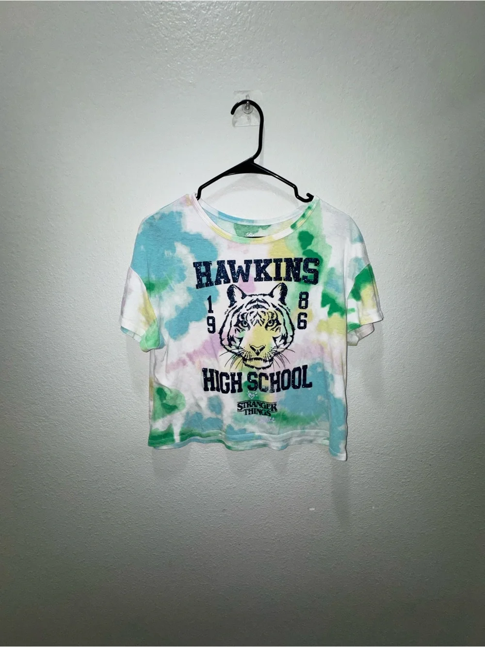 Justice Tie-Dye Hawkins High School Tee - Blue, Green, Yellow, Pink, White